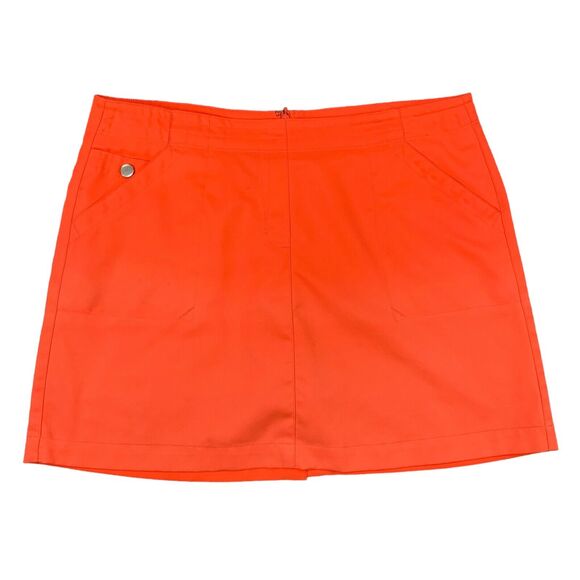 PGA Tour Skort Womens 12 Bright Peach Back Zip Moisture Wicking Inner Shorts - Picture 1 of 16
